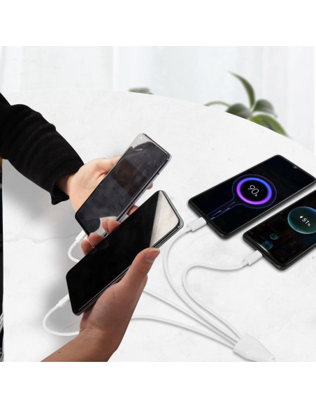 Cable Divisor USB C 4 en 1 GELRHONR 0.5M Blanco Cable Divisor USB C 4 en 1 GELRHONR 0.5M Blanco