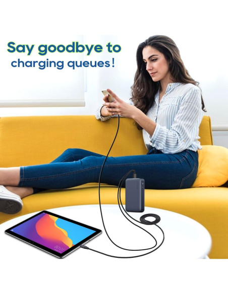 Cable USB C Dual UCEC 1.2m Cargador 2 en 1 Nylon Trenzado Cable USB C Dual UCEC 1.2m Cargador 2 en 1 Nylon Trenzado