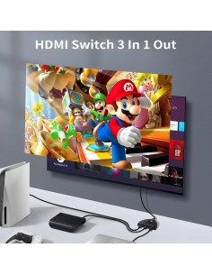 Interruptor HDMI 3 en 1 NEWCARE 8K@60Hz 4K@120Hz 48Gbps 2