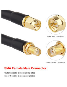 Cable coaxial SMA macho a hembra 1.83 m KMR240 XRDS-RF 50 Ohm 2