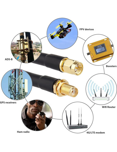 Cable coaxial SMA macho a hembra 1.83 m KMR240 XRDS-RF 50 Ohm