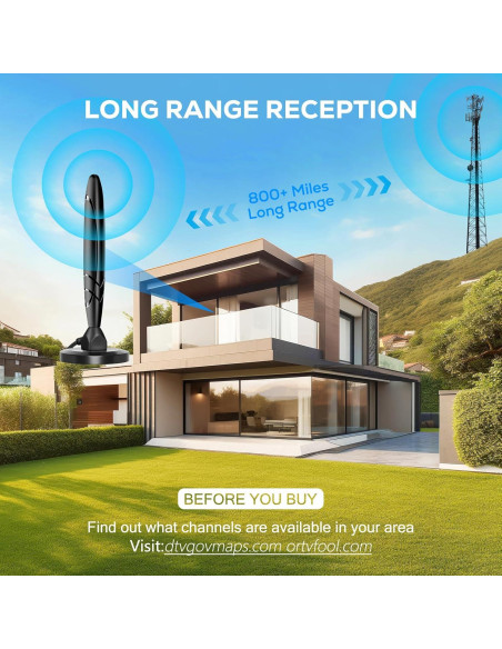 Antena Digital HDTV Interior Genérico 4K 1080P 643.74 km