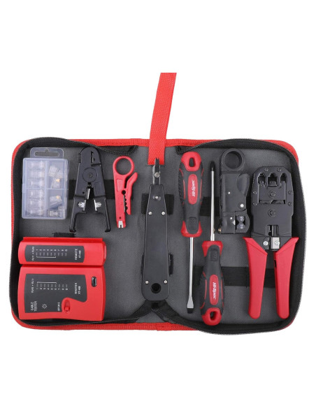 Kit de herramientas de red Hi-Spec 9 piezas para CAT5/CAT6