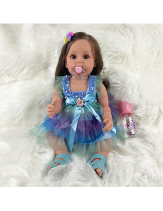 Muñeca Reborn Katty 22" Realista de Silicona para Niños 2