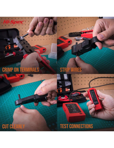 Kit de herramientas de red Hi-Spec 9 piezas para CAT5/CAT6