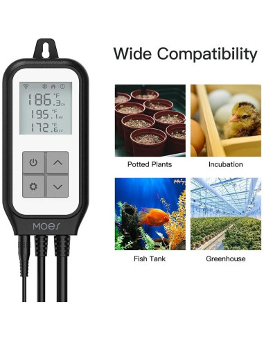 Termostato Inteligente WiFi MOES para Calefacción y Enfriamiento