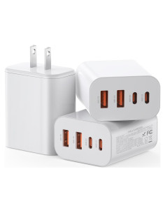Bloque de Cargador USB C 40W MYBEER Paquete de 3 Blanco