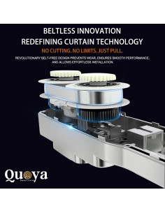 Pista de Cortina Eléctrica Quoya BL01 Ajustable 3m Control Remoto 2