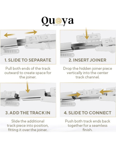 Pista de Cortina Eléctrica Quoya BL01 Ajustable 3m Control Remoto