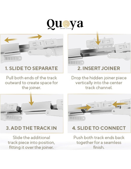 Pista de Cortina Eléctrica Quoya BL01 Ajustable 3m Control Remoto