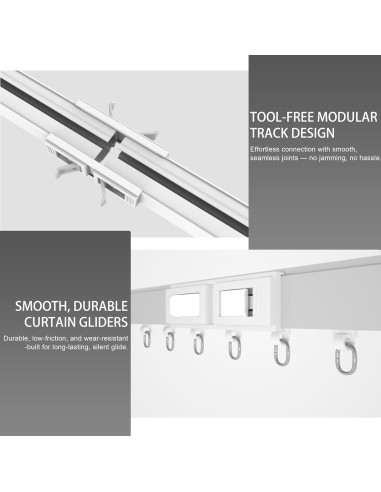 Pista de Cortina Eléctrica Quoya BL01 Ajustable 3m Control Remoto