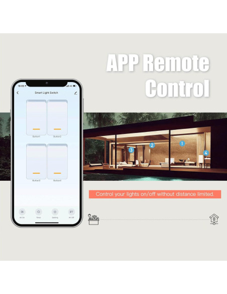 Interruptor Inteligente MOES Zigbee 1 Espacio Blanco Sin Neutro