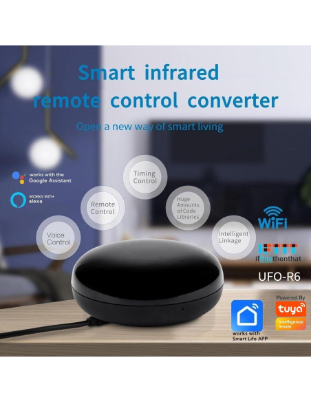 Hub Control Remoto Infrarrojo Jinvocloud UFO-R6 WiFi 90g Hub Control Remoto Infrarrojo Jinvocloud UFO-R6 WiFi 90g