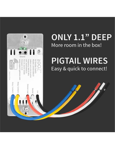 Interruptor Doble Z-Wave Zooz ZEN30 800LR Blanco 75W LED
