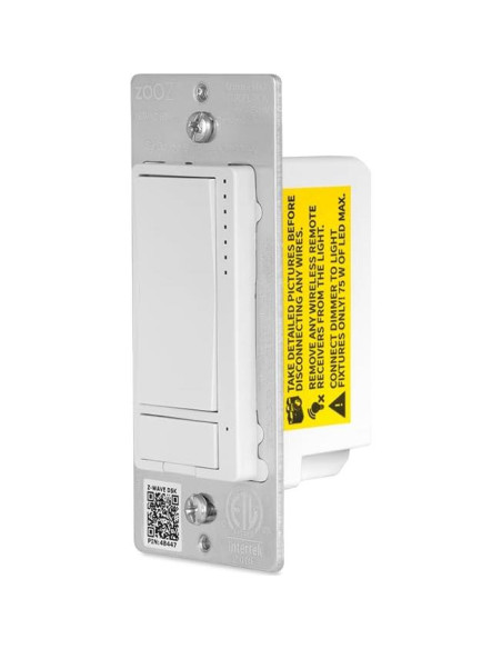 Interruptor Doble Z-Wave Zooz ZEN30 800LR Blanco 75W LED