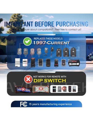 Control Remoto de Garaje Genie G3T-A 2X, 315/390MHz, 3 Años Garantía