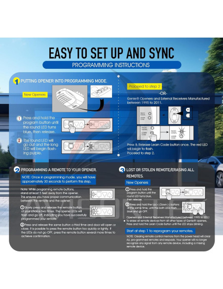 Control Remoto de Garaje Genie G3T-A 2X, 315/390MHz, 3 Años Garantía