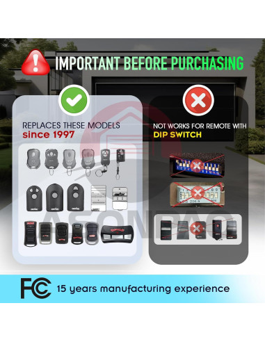 Control Remoto Genie G3T-R para Puerta de Garaje - 50m