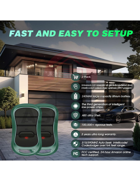 Control Remoto Genie G3T-R para Puerta de Garaje - 50m