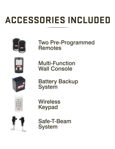 Abridor de Puerta de Garaje Genie Cadena Drive 750 0.75 HP Negro