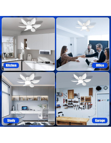 Ventilador de Techo FIBRAVE US-FSD con Luz LED y Control Remoto