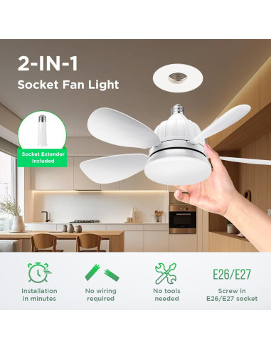 Ventilador de Techo con Luz OSTIVE 45.72 cm Control Remoto