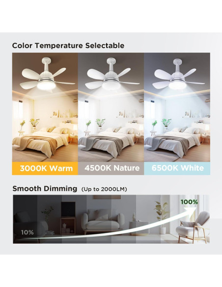 Ventilador de Techo con Luz OSTIVE 45.72 cm Control Remoto