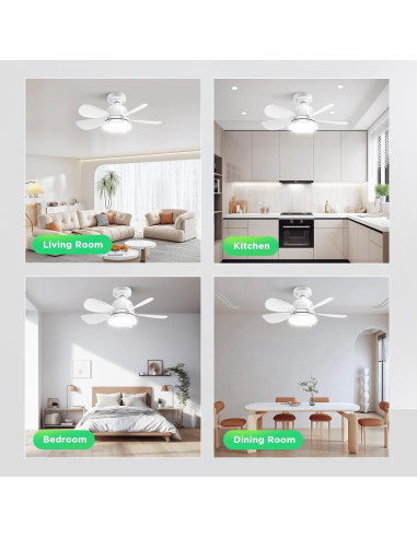 Ventilador de Techo con Luz OSTIVE 45.72 cm Control Remoto