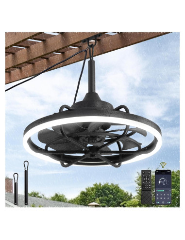 Ventilador de Techo Exterior Fanbulous 20" con Luz y Control Remoto