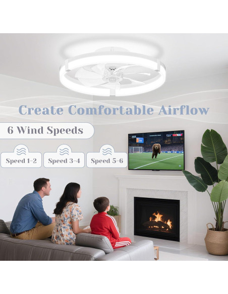 Ventilador de Techo JOFIOS 50 cm con Luz LED y Control Remoto