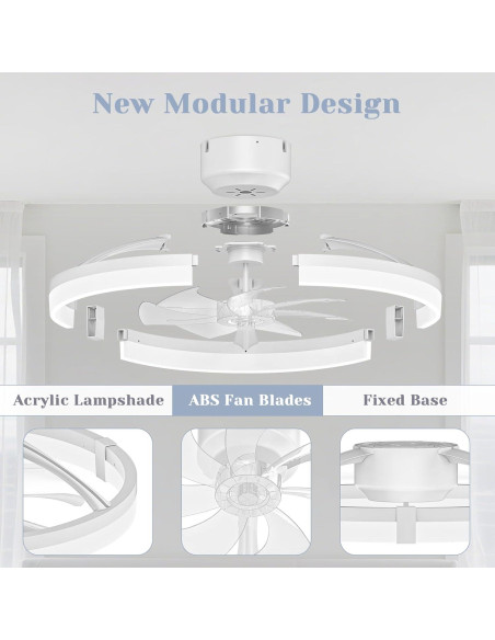 Ventilador de Techo JOFIOS 50 cm con Luz LED y Control Remoto