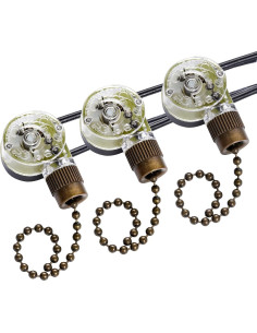 Paquete de 3 Interruptores de Cadena Zing Ear ZE-109 2 Cables 2