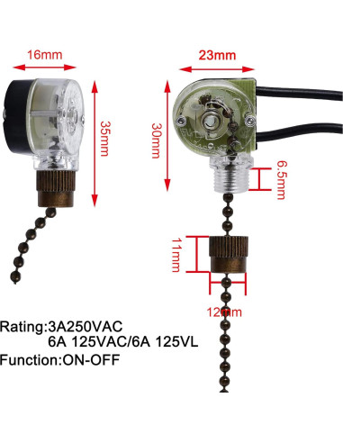Paquete de 3 Interruptores de Cadena Zing Ear ZE-109 2 Cables