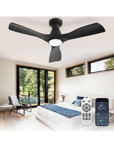 Ventilador de Techo Depuley 106.68 cm con Luz LED y Control Remoto