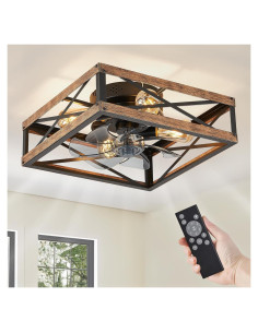 Ventilador de Techo LEDIARY 16" con Luz y Control Remoto