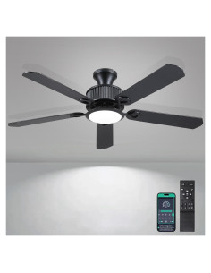 Ventilador de Techo Surtime 52" con Luz y Control Remoto Negro