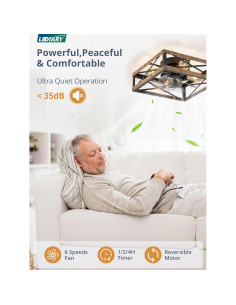 Ventilador de Techo LEDIARY 16" con Luz y Control Remoto 2