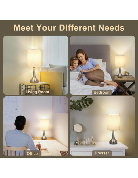 Lámpara de Mesa Táctil Boncoo Regulable 3 Niveles 40.6cm