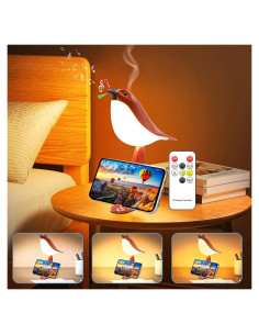 Lámpara de Mesa Pequeña GODENBA Pájaro Rojo Recargable 2600mAh