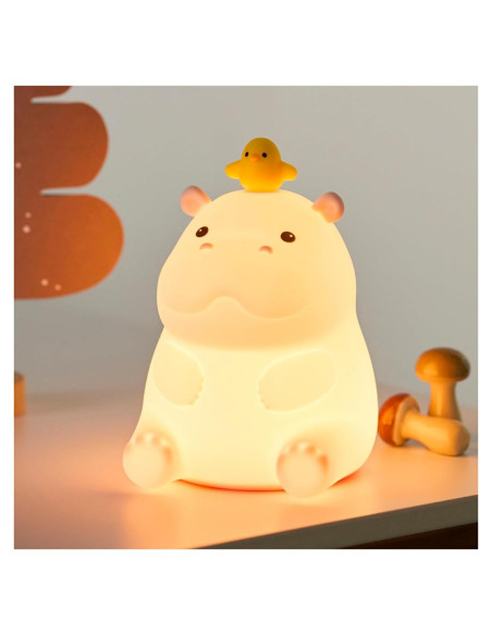 Luz Nocturna Hipopótamo Bemeedligt LED Silicona 12.7cm