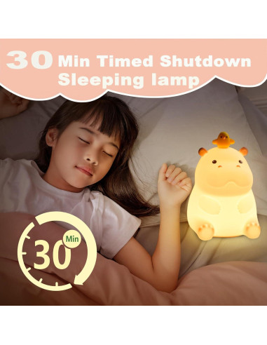 Luz Nocturna Hipopótamo Bemeedligt LED Silicona 12.7cm