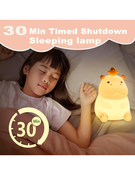 Luz Nocturna Hipopótamo Bemeedligt LED Silicona 12.7cm