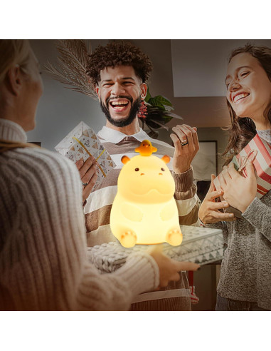 Luz Nocturna Hipopótamo Bemeedligt LED Silicona 12.7cm