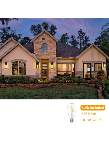 Auzev Luz Solar de Pared Exterior con Sensor de Movimiento 1 Bombilla