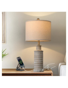 Lámpara de Mesa Táctil Regulable BOBOMOMO Vintage 3 Niveles USB