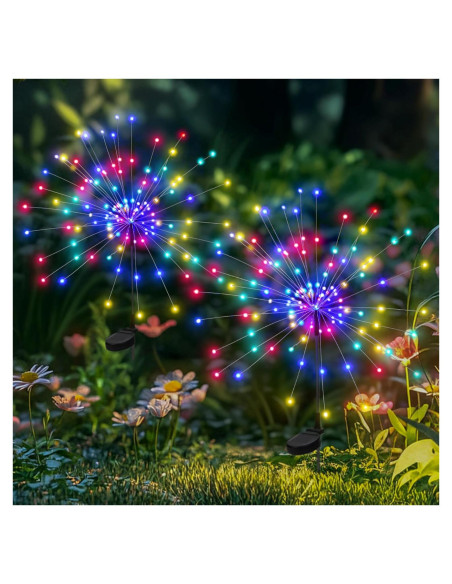 Luces Solares Decorativas PEVOROS 120 LED Multicolor 2 Paquete Luces Solares Decorativas PEVOROS 120 LED Multicolor 2 Paquete