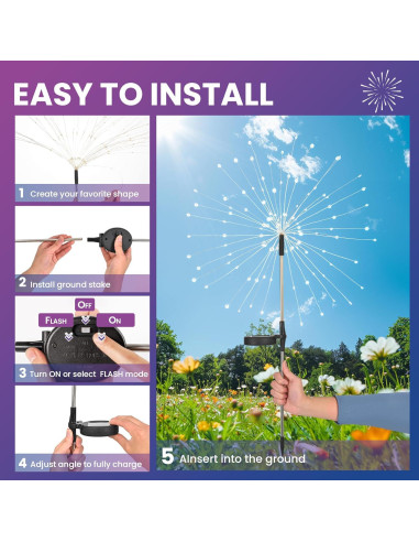 Luces Solares Decorativas PEVOROS 120 LED Multicolor 2 Paquete