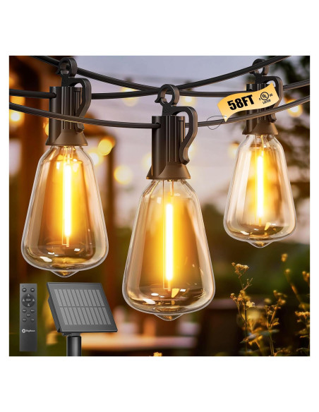Luces de Cadena Solares Brightown 17.7m LED Irrompibles con Control Remoto Luces de Cadena Solares Brightown 17.7m LED Irrompibles con Control Remoto