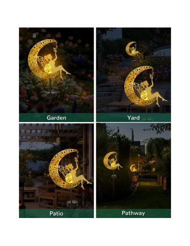 Estaca de Luz Solar Decorativa Vuees Hada para Jardín 0.53kg