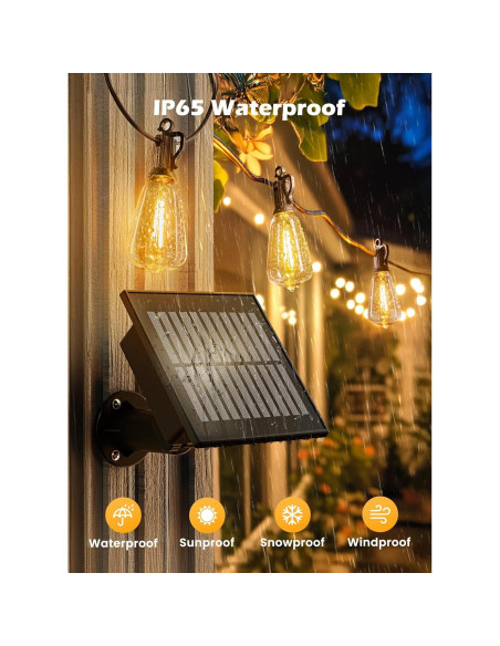Luces de Cadena Solares Brightown 17.7m LED Irrompibles con Control Remoto Luces de Cadena Solares Brightown 17.7m LED Irrompibles con Control Remoto